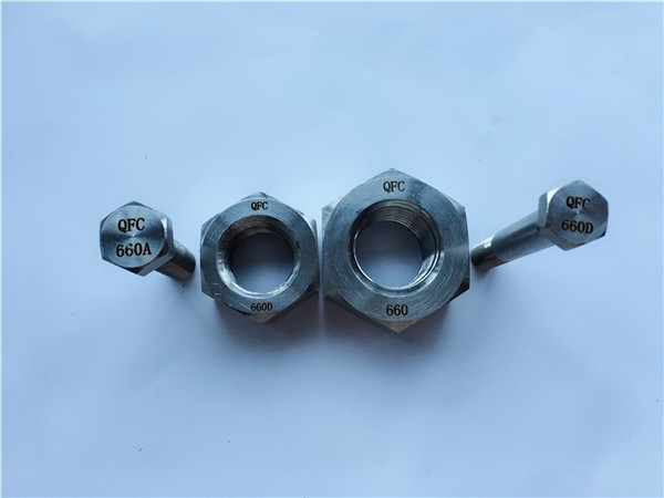 मिश्र धातु 660 हेक्स बोल्ट और नट, फास्टनरों din1.4980